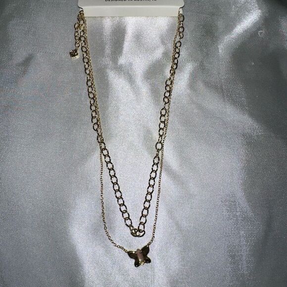 Kendra Scott NWT Sadie 14K Gold Over Brass Multi-Strand Necklace iridescent - Picture 3 of 5